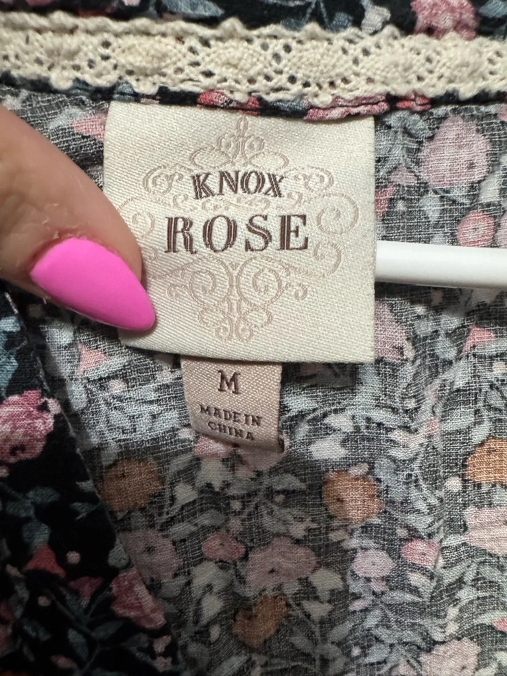 Knox Rose Black Midi Dress with Pink and Orange Floral Print - Picture 8 of 8